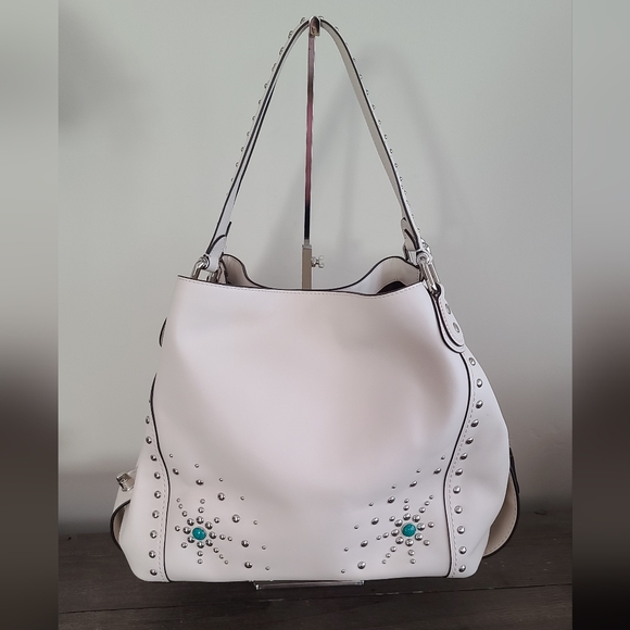 Coach Handbags - Coach Western Rivets Leather Edie 42 Shoulder Bag chalk 57110